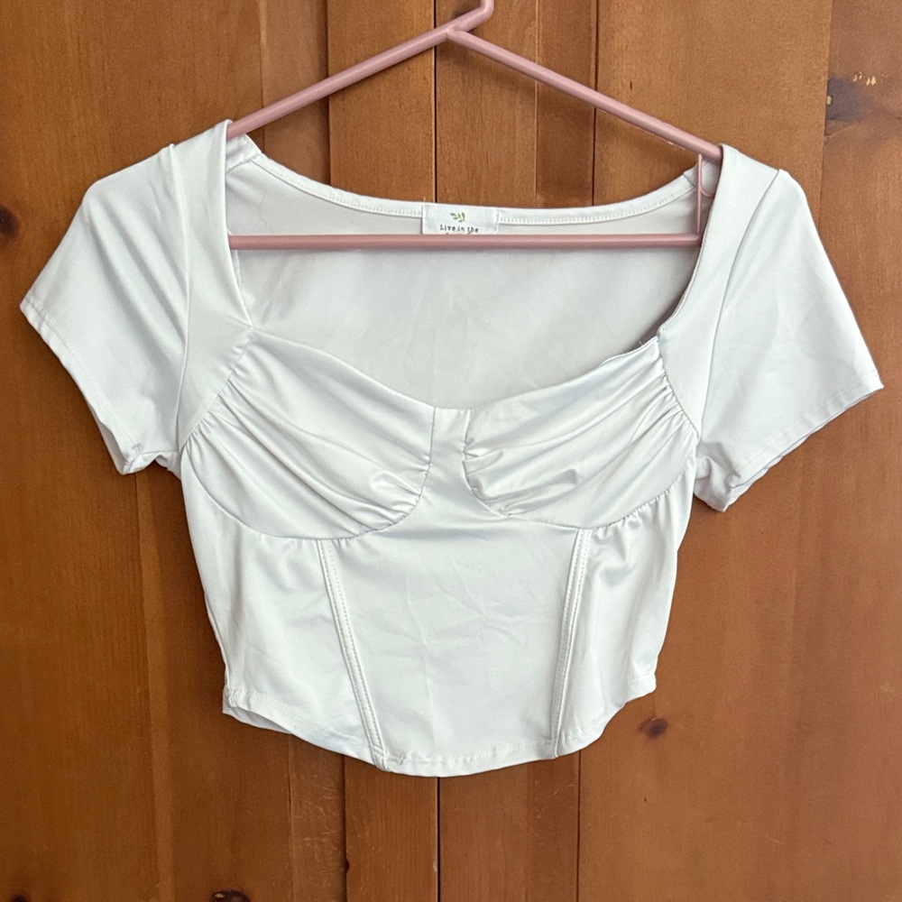 Live in the Moment Elegant White Gathered Blouse